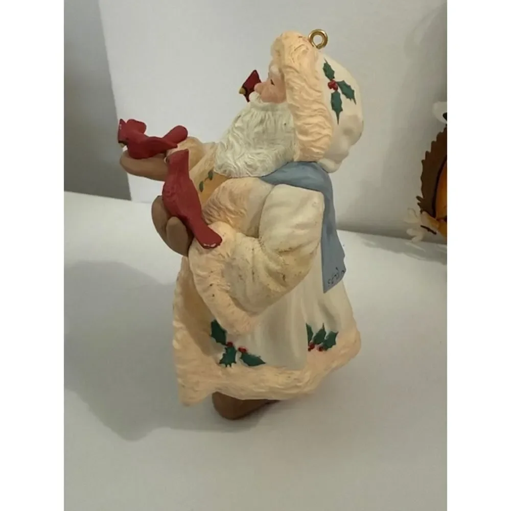 3 Santa Claus Ornaments Hallmark 1991 and 1997 Cowboy Bucking Reindeer